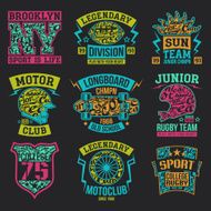 Sport emblems graphic design for t-shirt