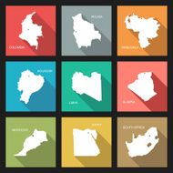 vector flat icons - country maps N8
