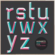 Alphabet retro colour style N2