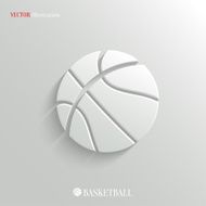 Basketball icon - vector white app button