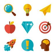 Idea concept icons in flat design style N2