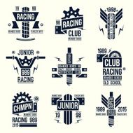 Emblems motorcycle races in retro style N2