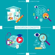 flat design icons for education concepts