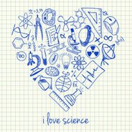 Science drawings in heart shape N2