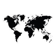 black map of the world