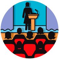 female speaker icon