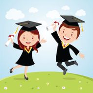 Happy graduated students