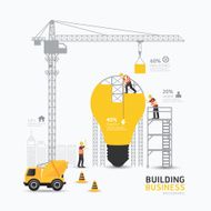 Infographic business light bulb shape template design building