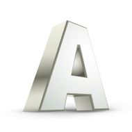 3d alphabet silver A N2