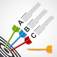 Abstract education infographic template target with pencils