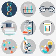 Science and education flat object