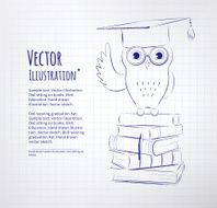 Owl sitting on books N7