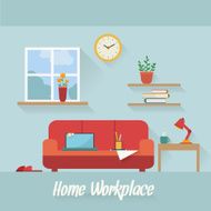 Home workplace flat illustration N2