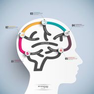 Infographics brain vector design template N4