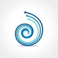 Abstract blue arrow icon vector