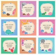 sea animals design layout set