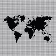 black map of the world N2