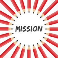 Mission word with pencil background