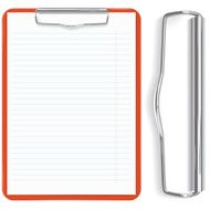 high detailed red clipboard and paper sheet