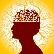 Human head and question mark