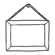 hanging wooden board cartoon