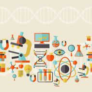 Science seamless pattern in flat design style N6