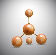 Vector glossy 3d molecule