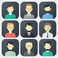 Male Faces Icons Set N4