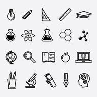 Simple education and science icons