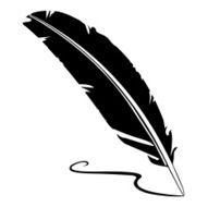 Feather Quill Silhouette Icon