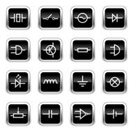 Supergloss Black Icons - Electronic Symbols