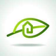 Green house concept with leaf