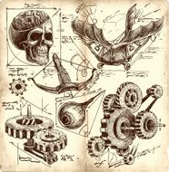 antique engineering drawings N2