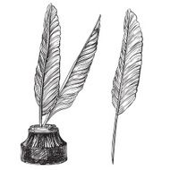 Quill Pens and inkwell N2