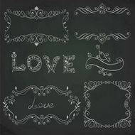 Hand drawn vignettes on the board