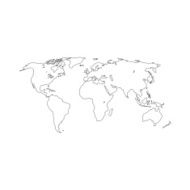 Contour map of the world Vector illustration