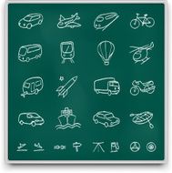 Chalkboard transport icons