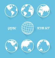 Vecrot globe icon set Modern flat style