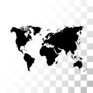 Vector black world map N2