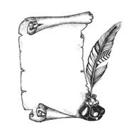 Beauty feather blank scroll paper inkwell Set