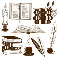 Set of isolated book icons