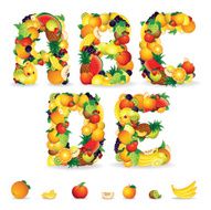Fruit Alphabet Vector
