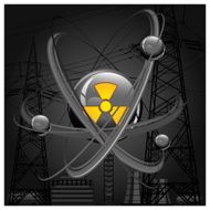 Atom background in black
