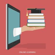 Online Education Flat Isometric Vector Concept