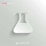 Laboratory equipment icon - vector white app button