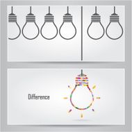 Creative light bulb Idea concept banner background Differen ceconcept