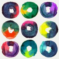 Abstract donut watercolor