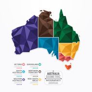 Australia Map Infographic Template geometric concept banner