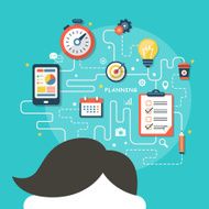 flat design planning concept icons set N2