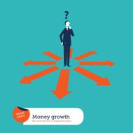 Businessman doubting which direction is the best